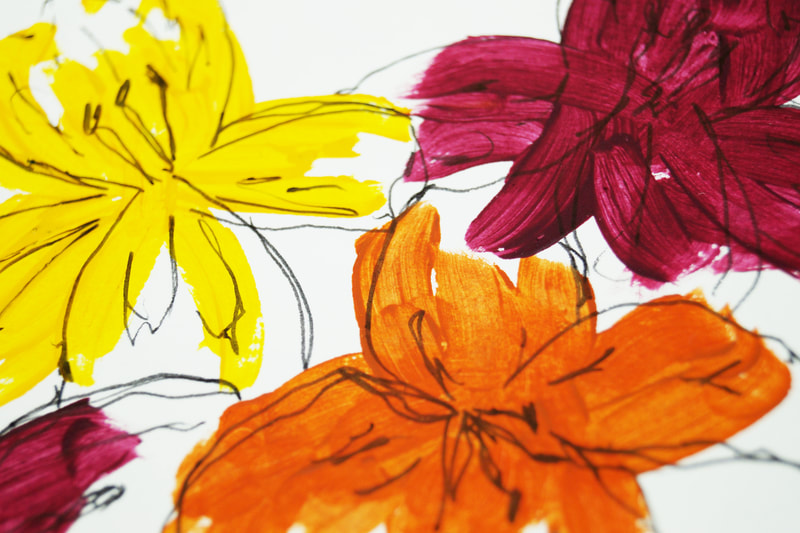 Acrylic Paint & Pen Flowers