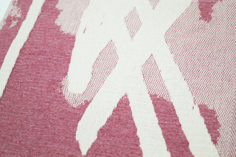 Pink Wool Jacquard Fabric