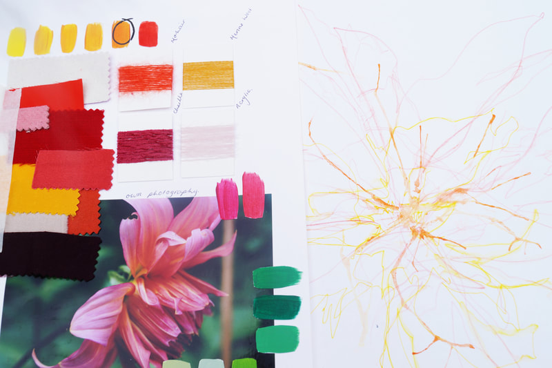 Colour Swatching and Watercolour Flower 